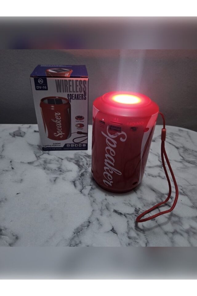 SP-402 Kablosuz Bluetooth Hoparlör | Solar Şarj + USB + TF Kart + 100M Fener