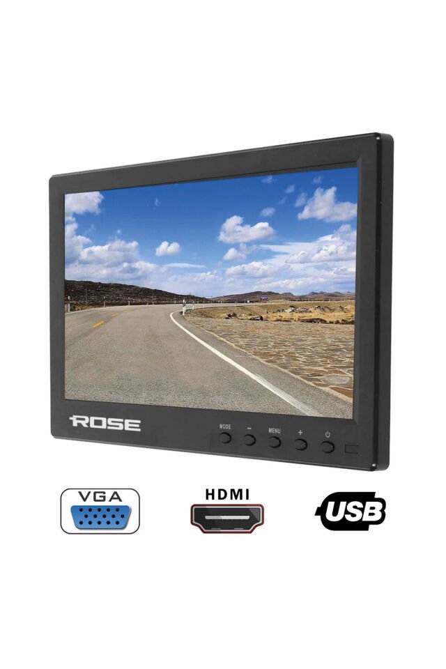 Full HD 10.1' inc Pro IPS Araç İçi ve Geri Dönüş Kamera Monitörü USB VGA HDMI