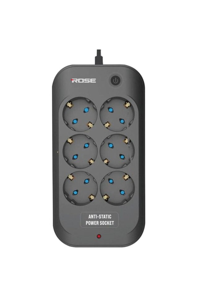 3m Kablolu Rose Model 6 Prizli Akım Korumalı Priz 16A