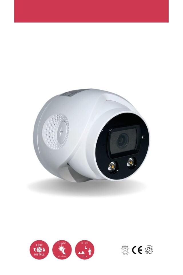 5mp Ip Kamera Dome Sesli Poe 3.6mm Network Gece-gündüz