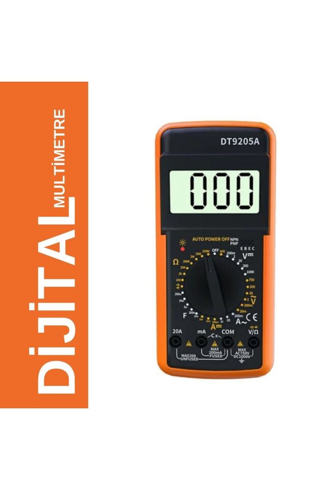 Ölçü Aleti Avometre Multimetre Dijital Dt9205a