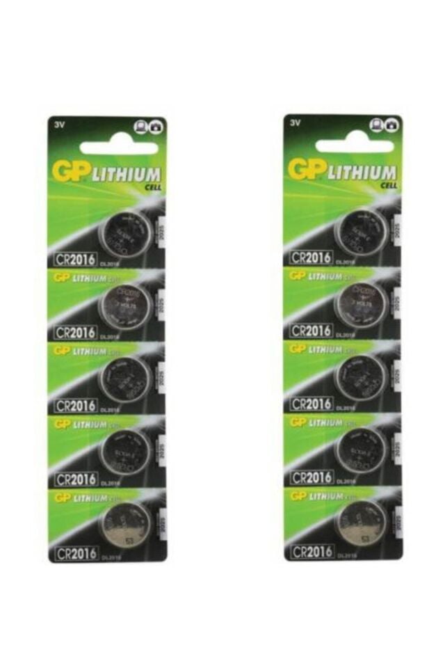 10 Adet 3 Volt Cr2016 Lityum Düğme Para Pil(dl2016 Bios-hesap Makinesi Lithum Pili